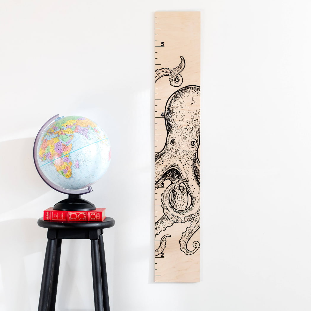 Octopus Growth Chart | Wooden Height Chart for Kids