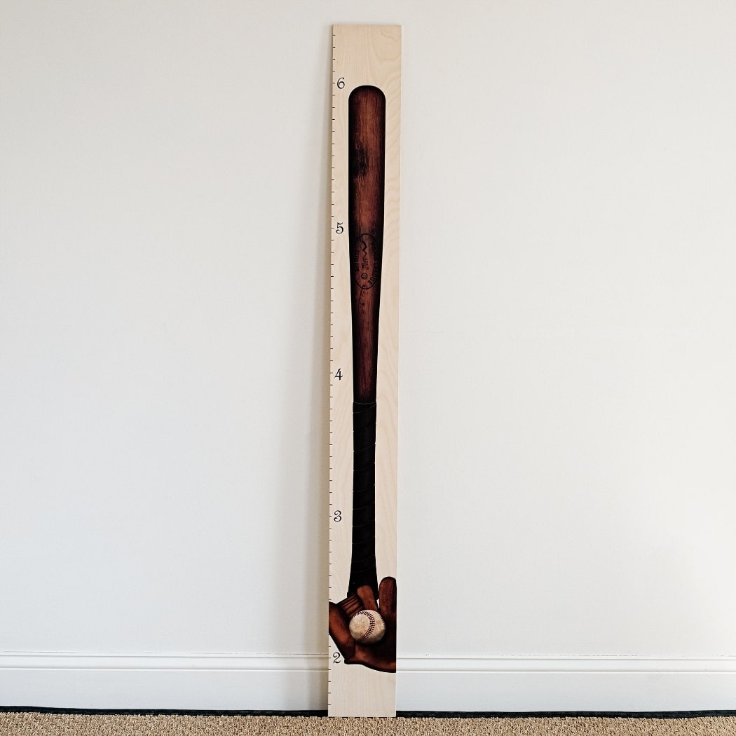 Baseball Bat - Wall Hanging Wooden Growth Chart
