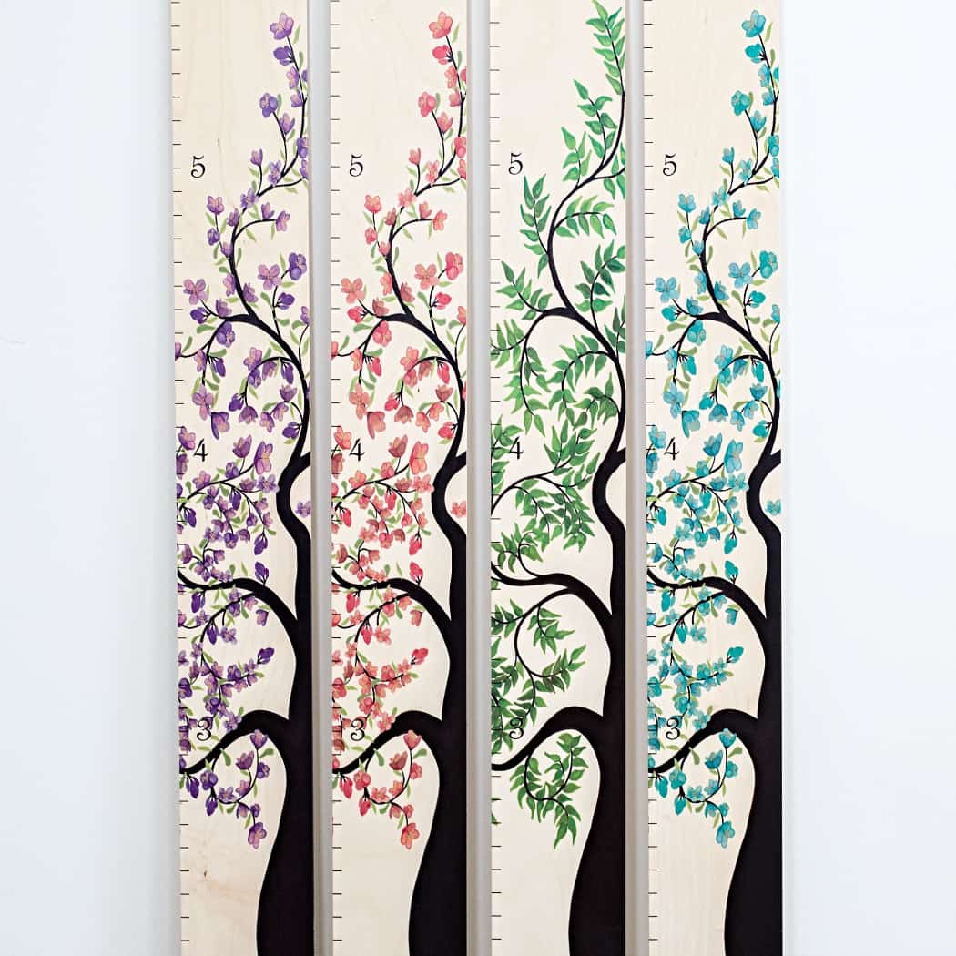 Giant Tree of Life Wooden Ruler Growth Chart