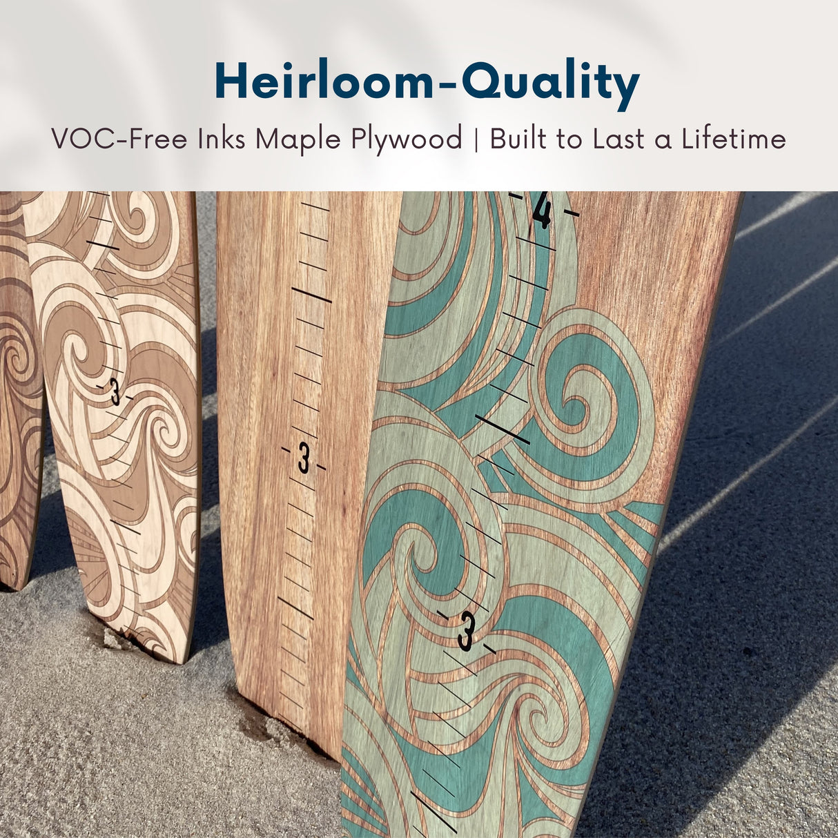 Surfboard Growth Chart | Wooden Surfboard Height Chart | Ocean Themed Nursery | Seaside Wood Series