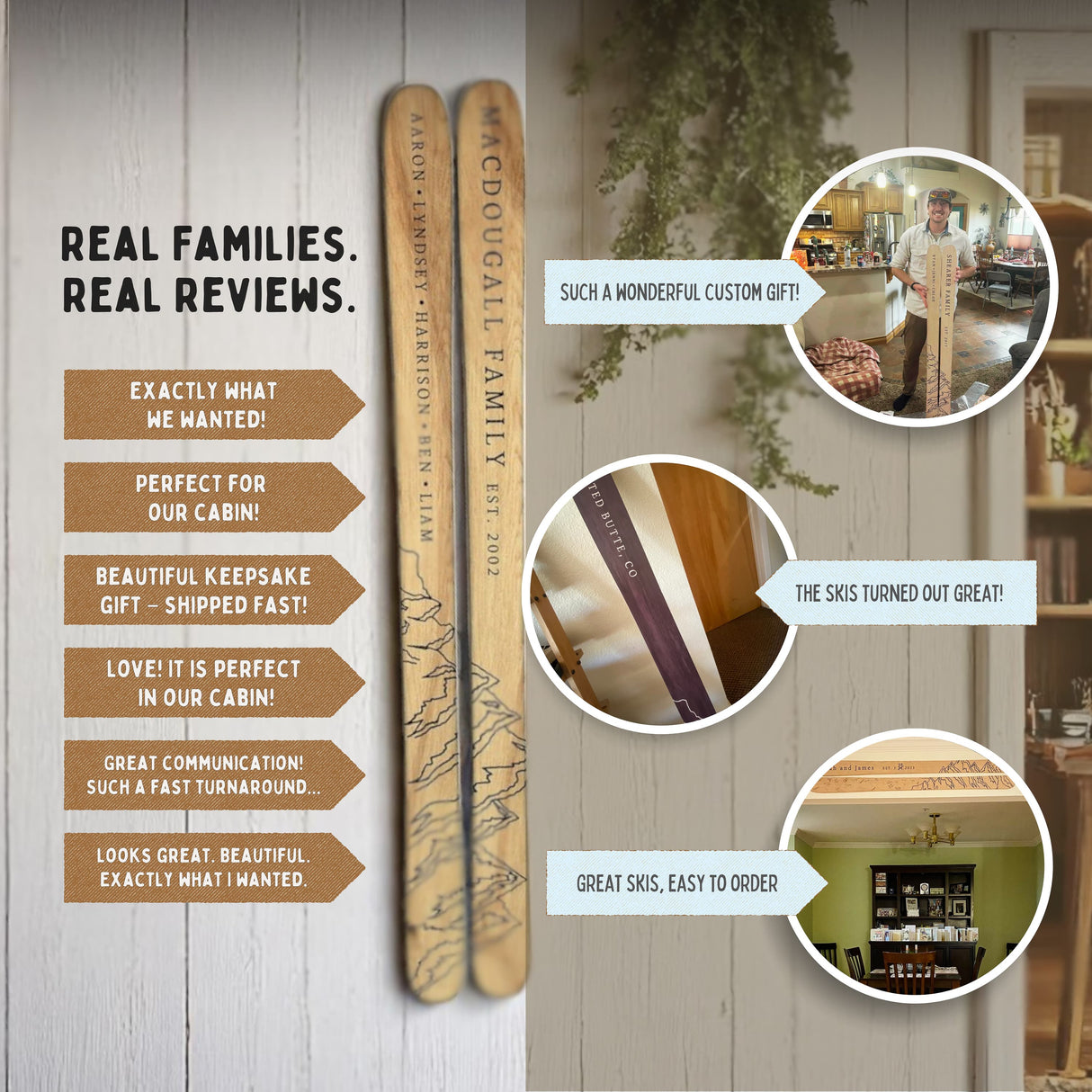 Mountain Family Established Sign - Personalized Wooden Ski Sign