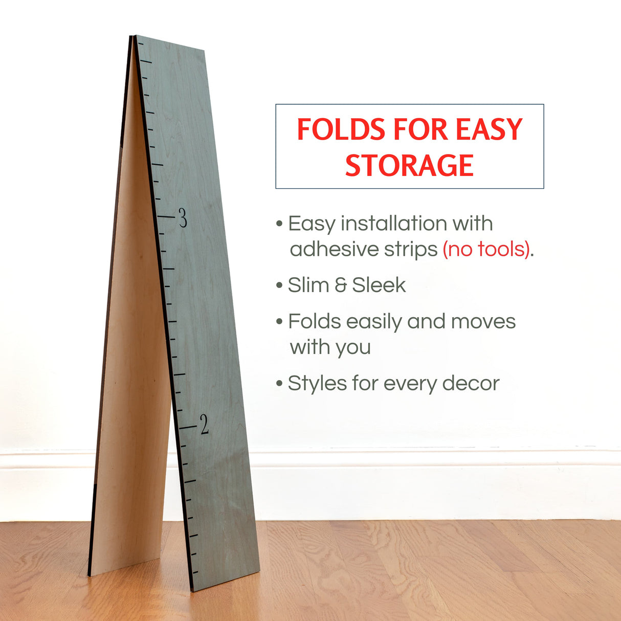 Classic Simple Wooden Ruler Growth Chart