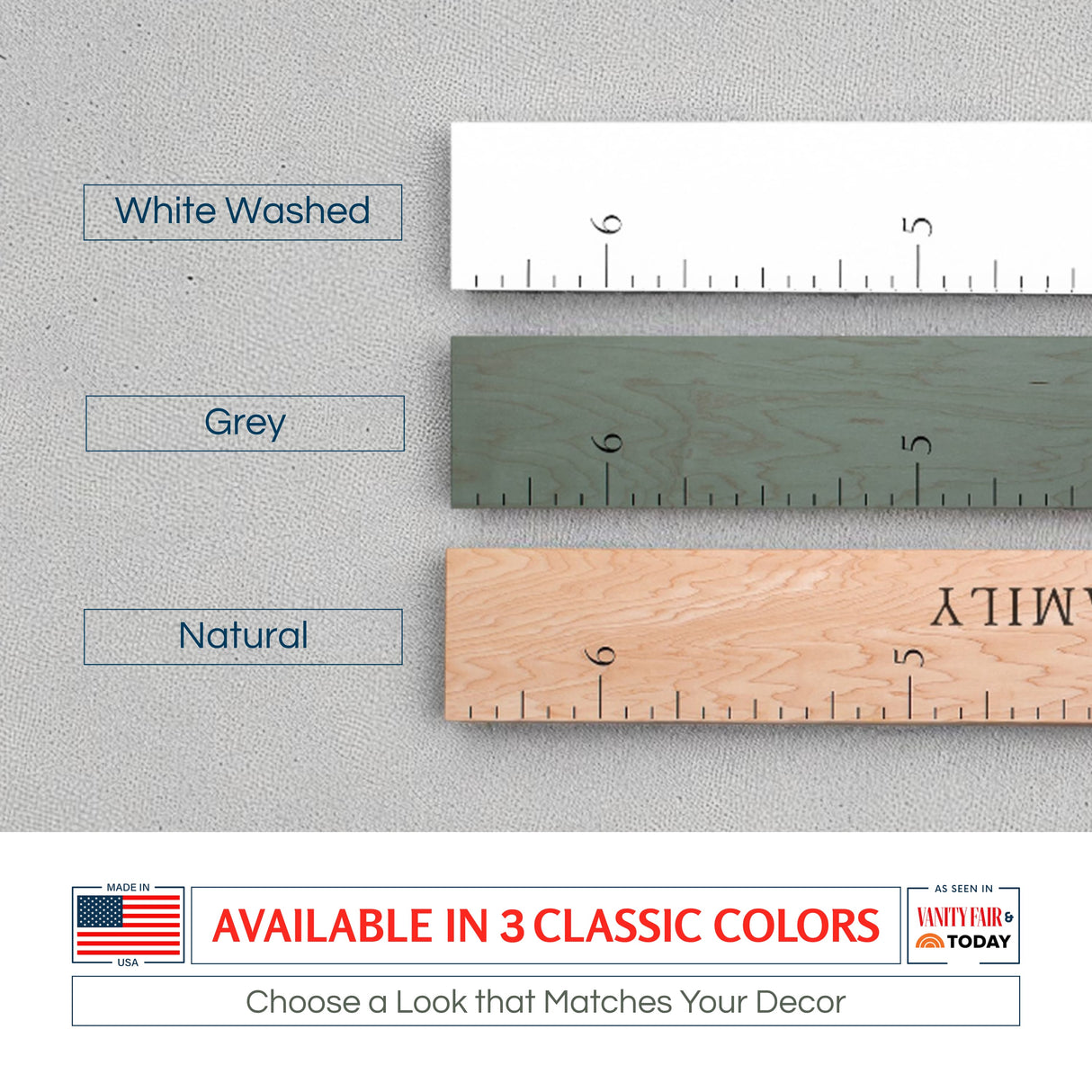 Classic Simple Wooden Ruler Growth Chart