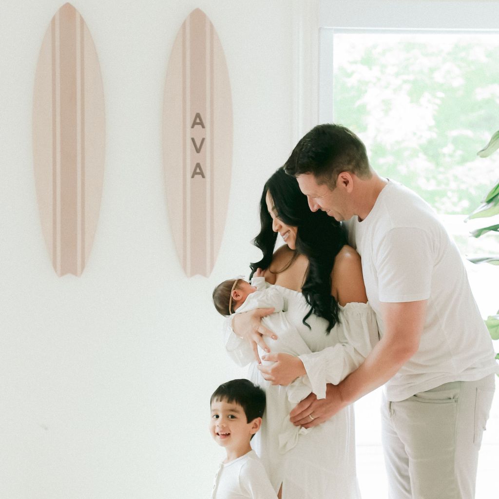 Personalized Surfboard Signs with family