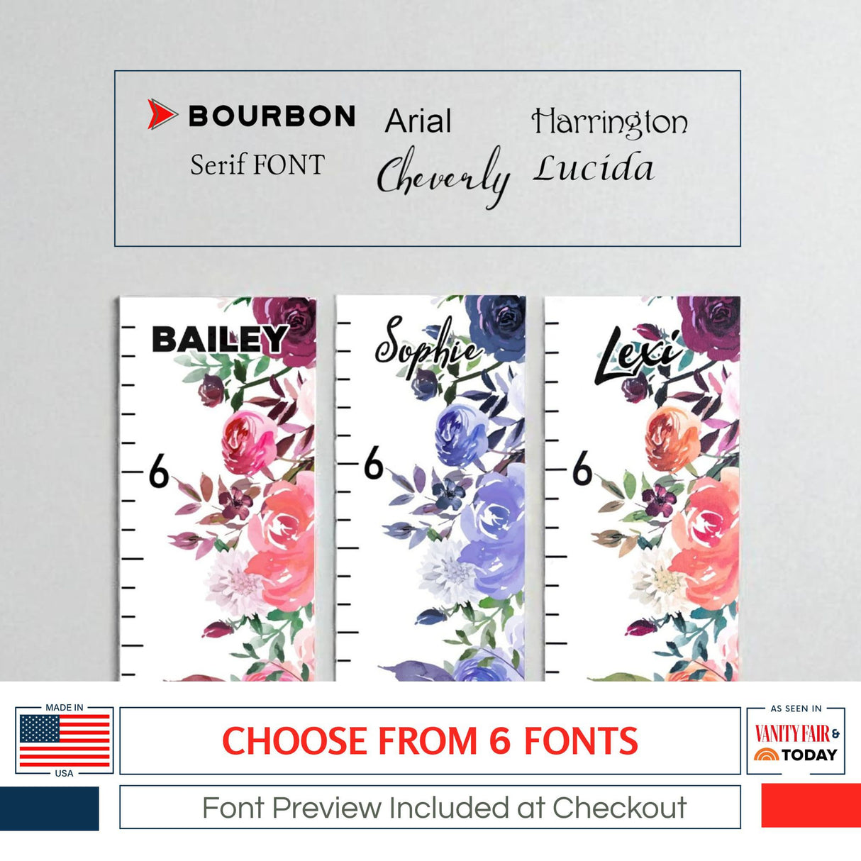 Flowers Growth Chart for Girls