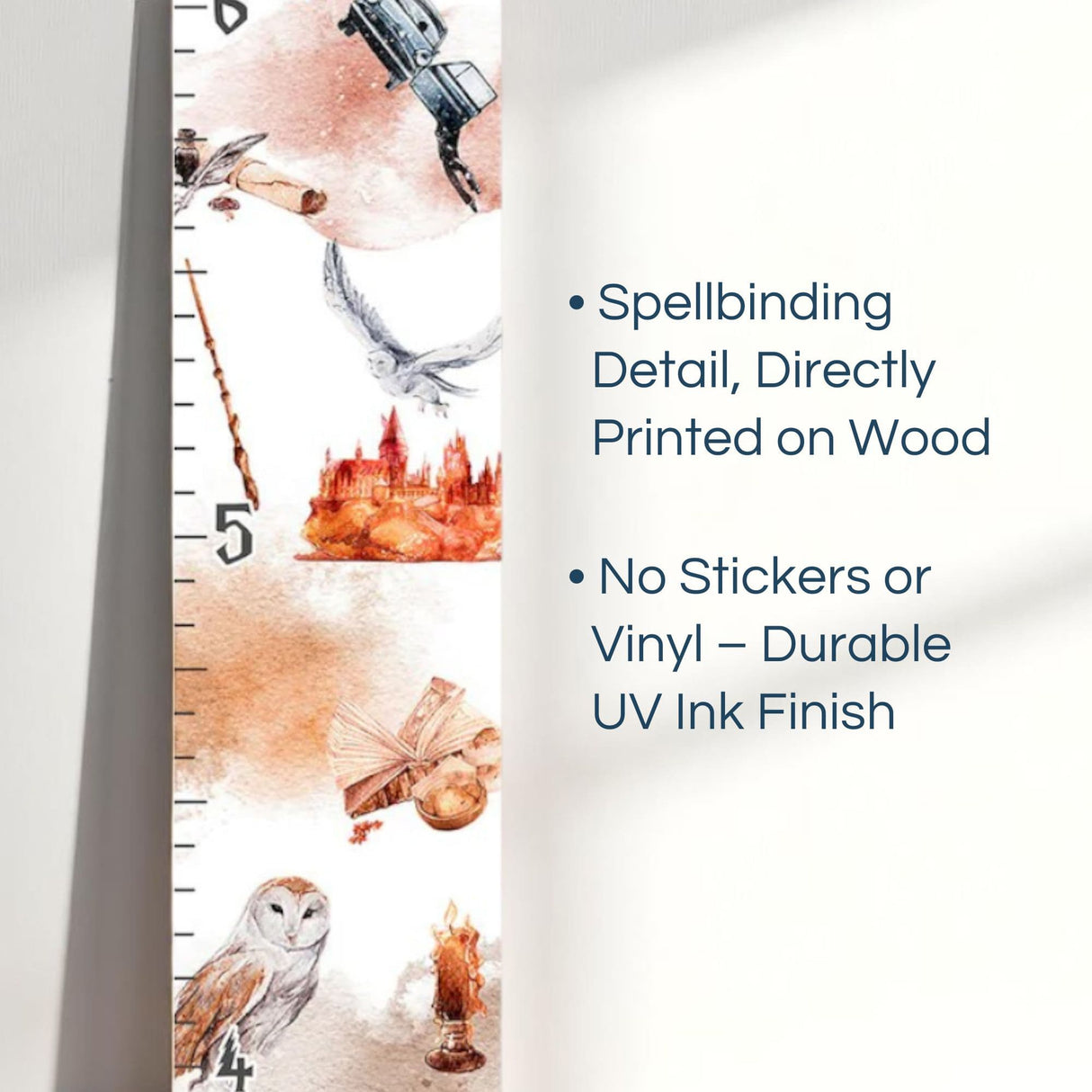 Wizard Growth Chart Personalized Magical Nursery Decor Potter Nursery Fantasy Nursery Children's Room Magical Kids Room Owl Baby Room Décor