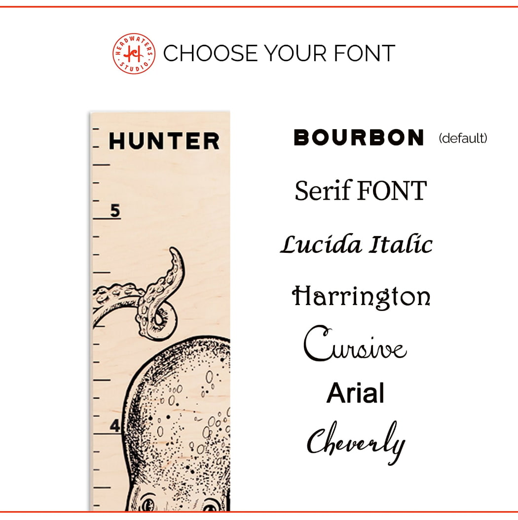 Octopus Growth Chart | Wooden Height Chart for Kids