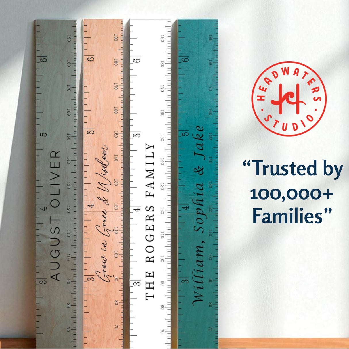 Schoolhouse Ruler Growth Chart in Three Colors