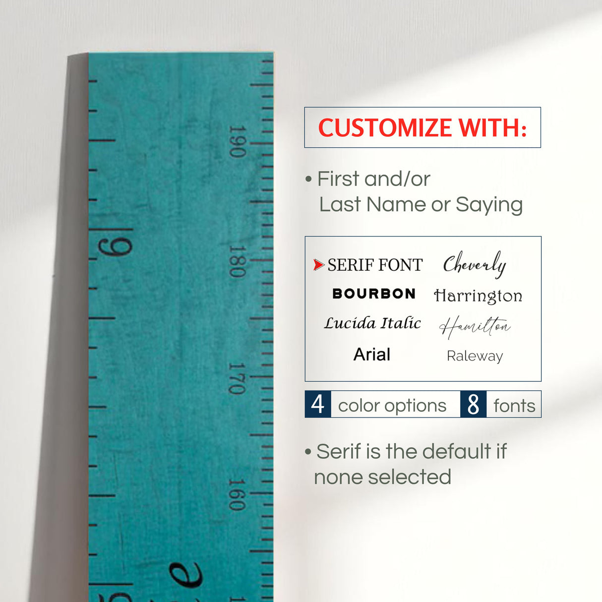 Schoolhouse Ruler Growth Chart in Three Colors