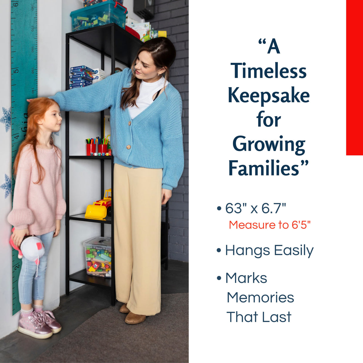 Schoolhouse Ruler Growth Chart in Three Colors