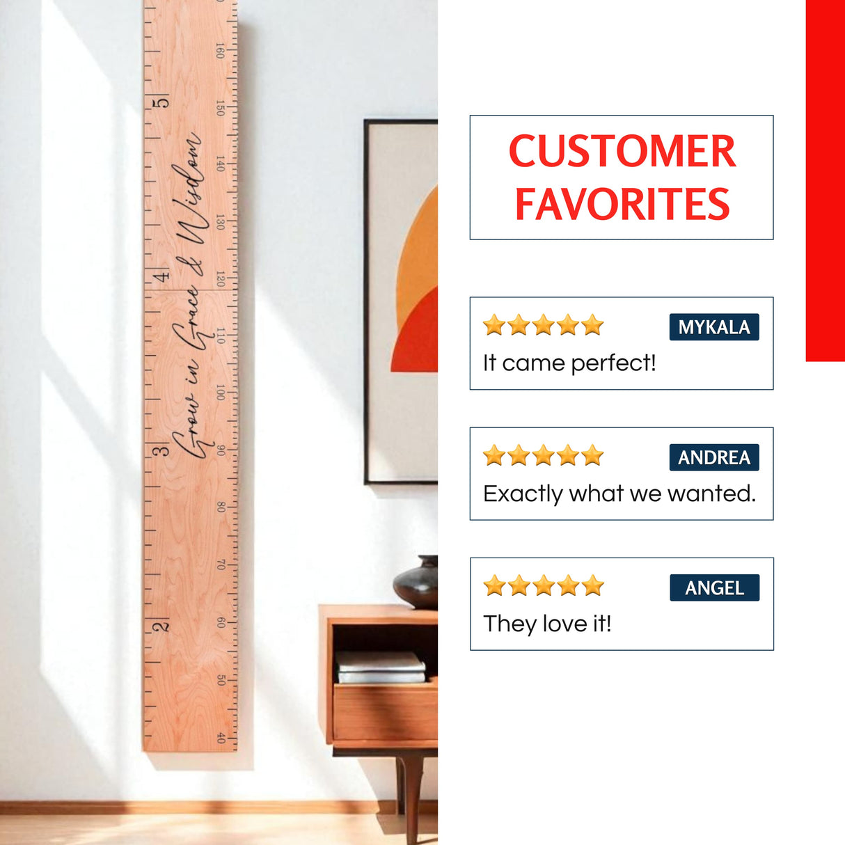 Schoolhouse Ruler Growth Chart in Three Colors