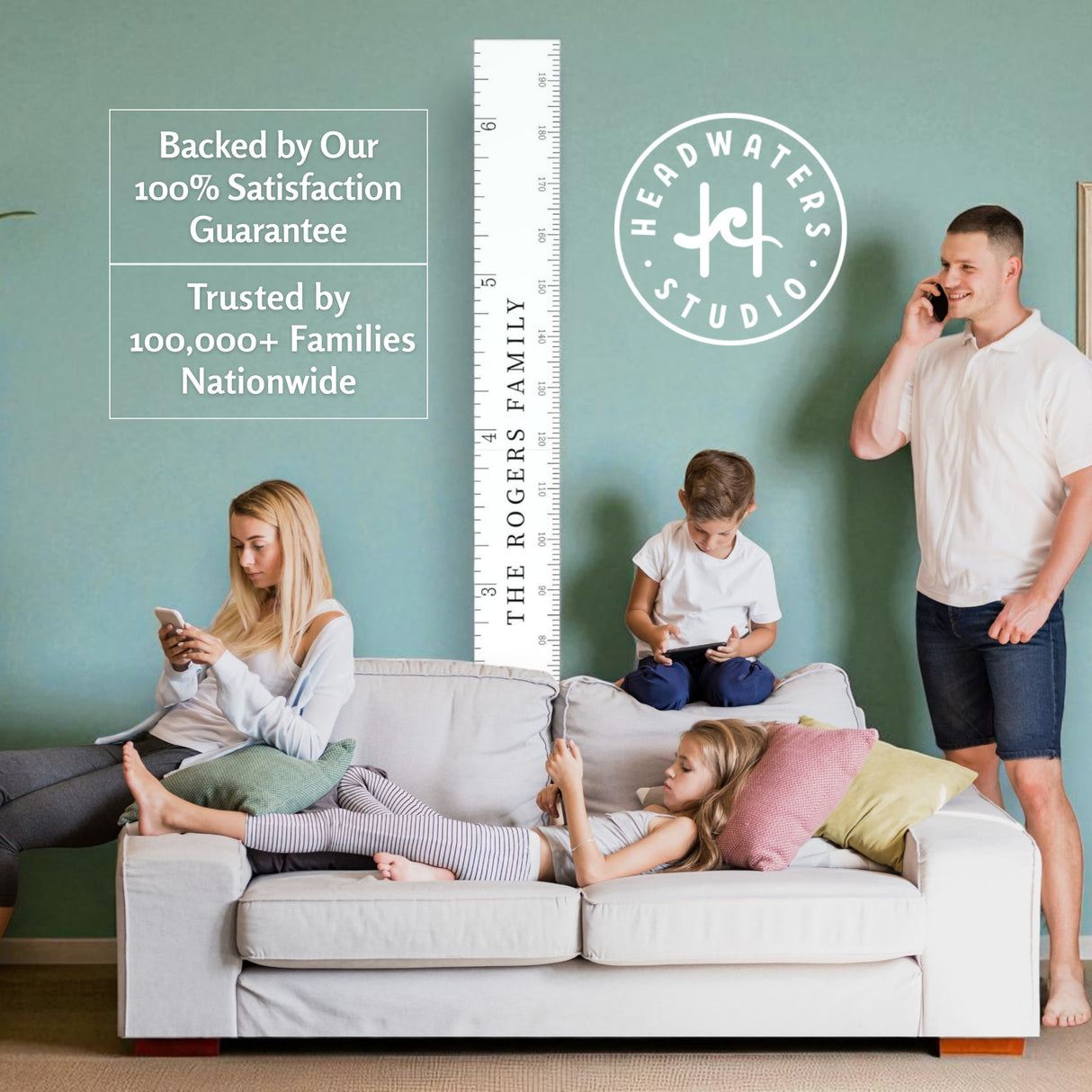 Schoolhouse Ruler Growth Chart in Three Colors