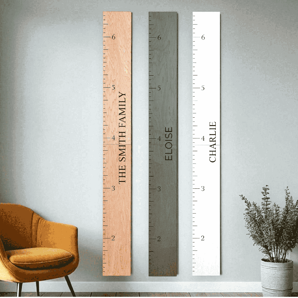 Classic Simple Wooden Ruler Growth Chart