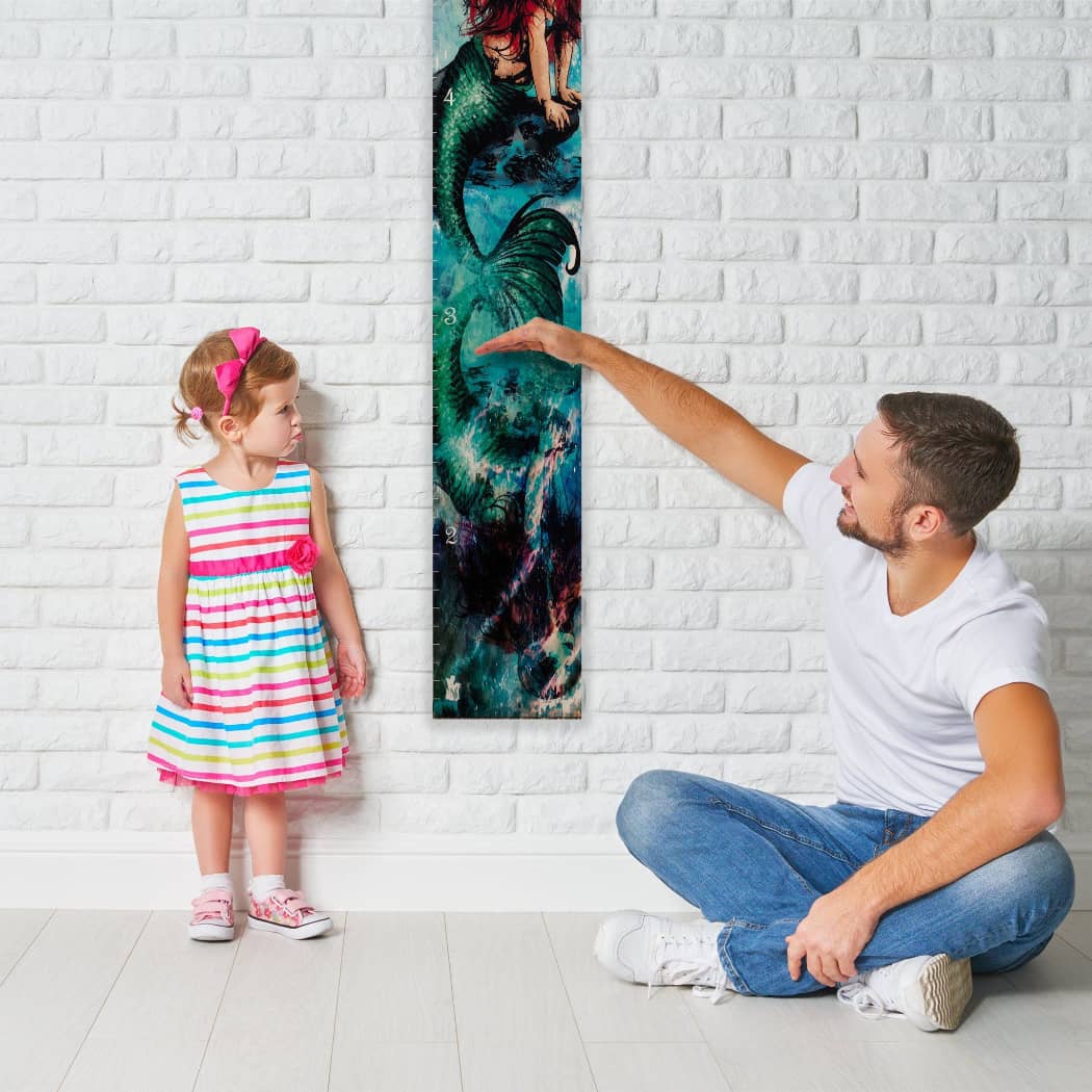 Mermaid Growth Chart, Wooden Growth Chart, Wood Height Chart, Baby Shower Gift, Personalized Growth Chart, Mermaid Decor, Mermaid Princess