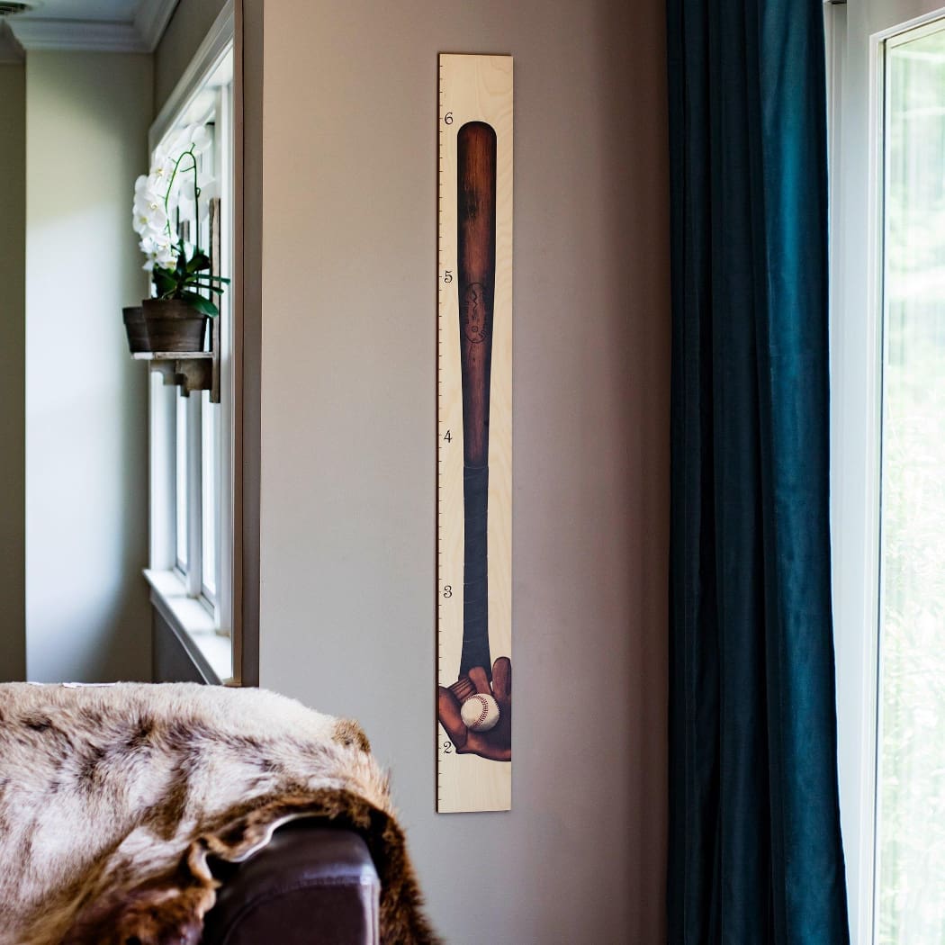 Baseball Bat - Wall Hanging Wooden Growth Chart