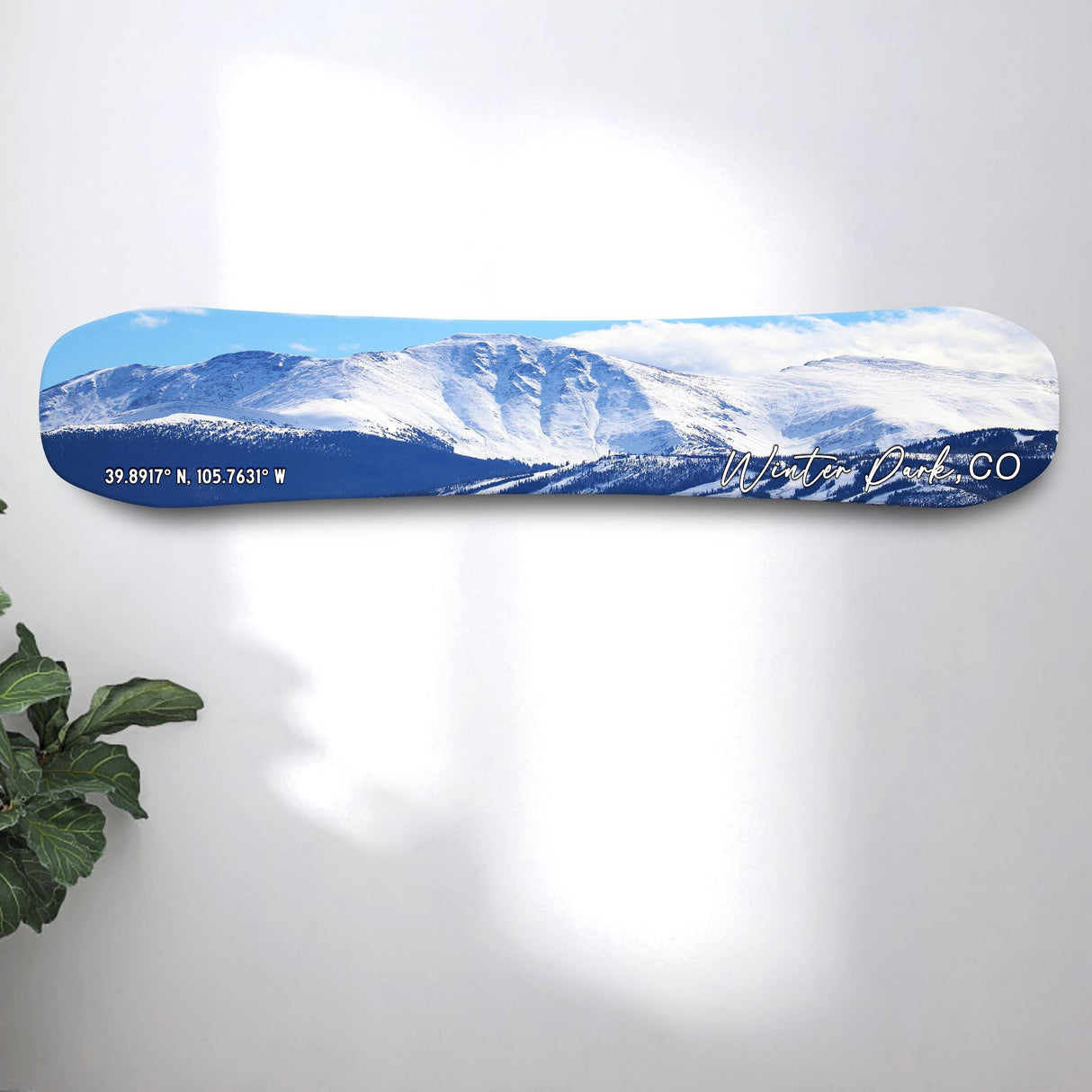 Winterpark Print on Snowboard Art | Housewarming Gift | Snowboard Wall Décor | Colorado Skiing | Colorado Ski Resorts | Ski Condo Décor