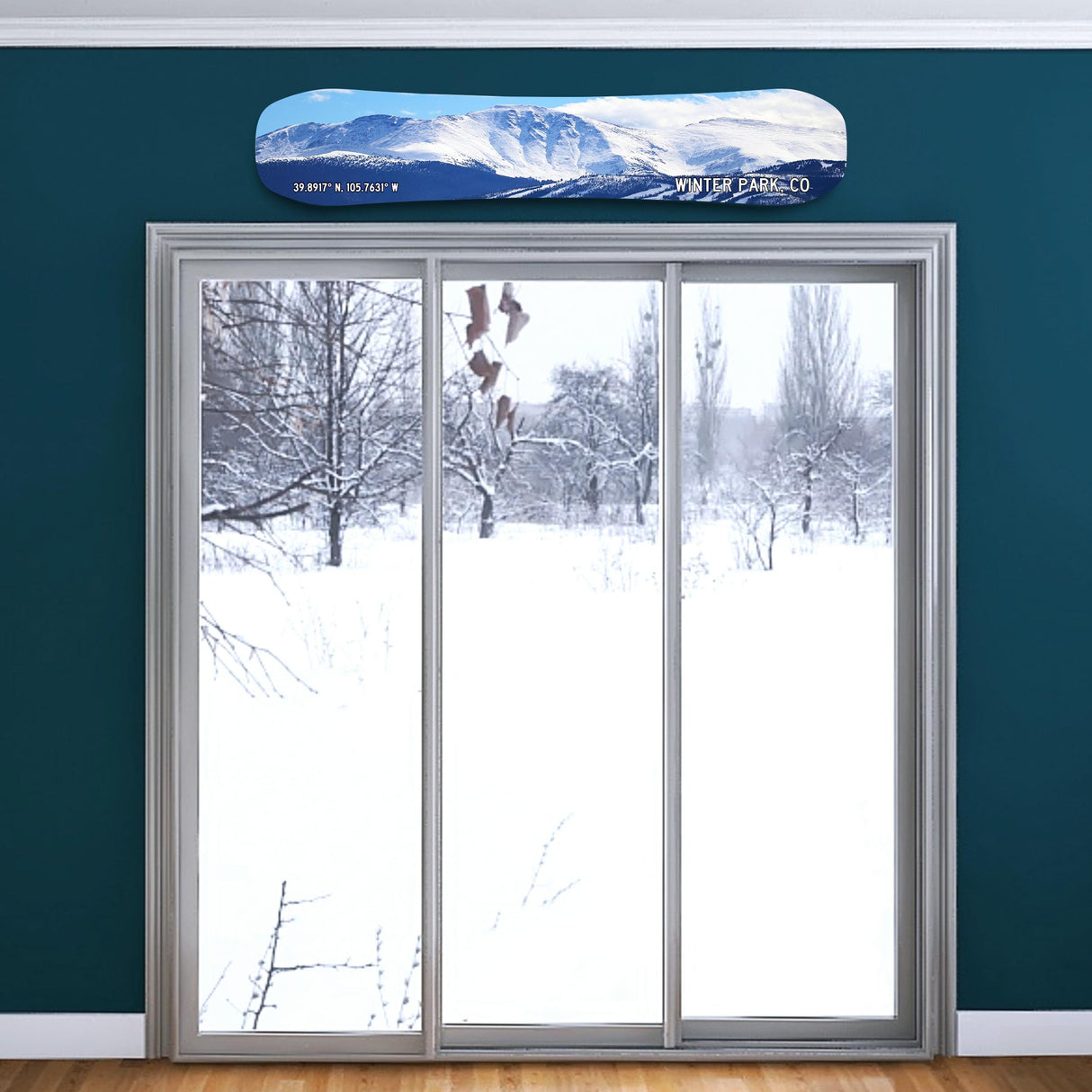 Winterpark Print on Snowboard Art | Housewarming Gift | Snowboard Wall Décor | Colorado Skiing | Colorado Ski Resorts | Ski Condo Décor