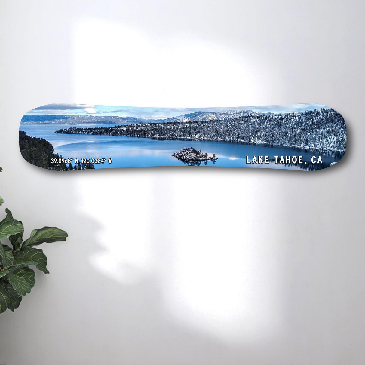 Lake Tahoe Snowboard Art Print on Wood | Ski Decor | Housewarming Gift | Snowboard Wall Décor | Ski Condo Décor