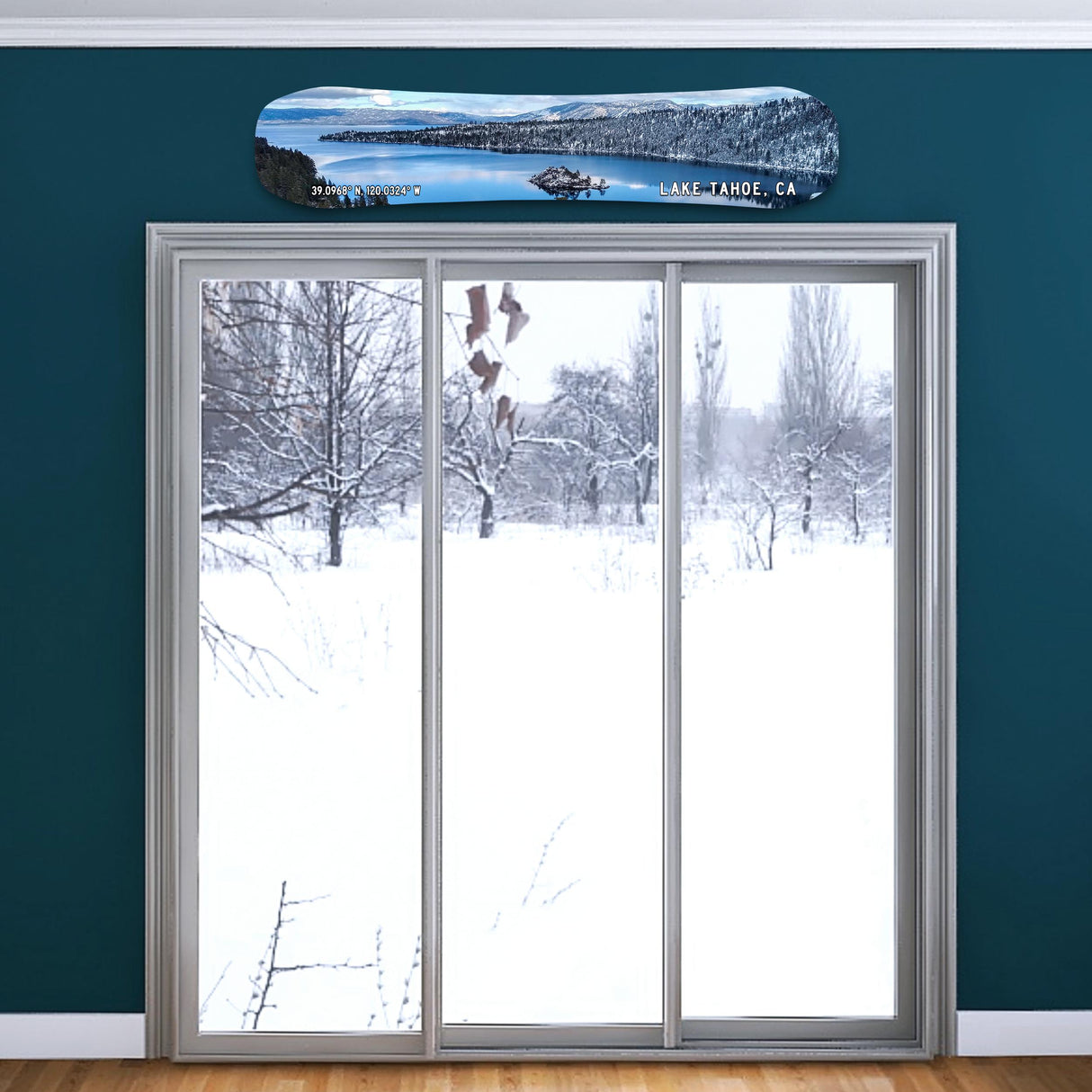 Lake Tahoe Snowboard Art Print on Wood | Ski Decor | Housewarming Gift | Snowboard Wall Décor | Ski Condo Décor