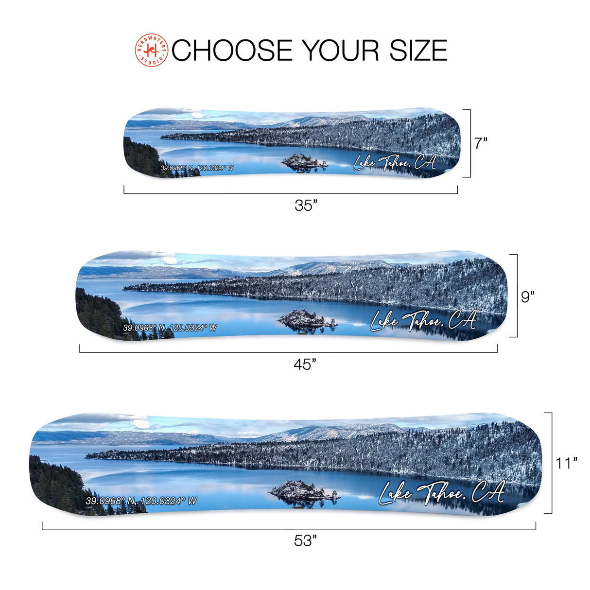 Lake Tahoe Snowboard Art Print on Wood | Ski Decor | Housewarming Gift | Snowboard Wall Décor | Ski Condo Décor