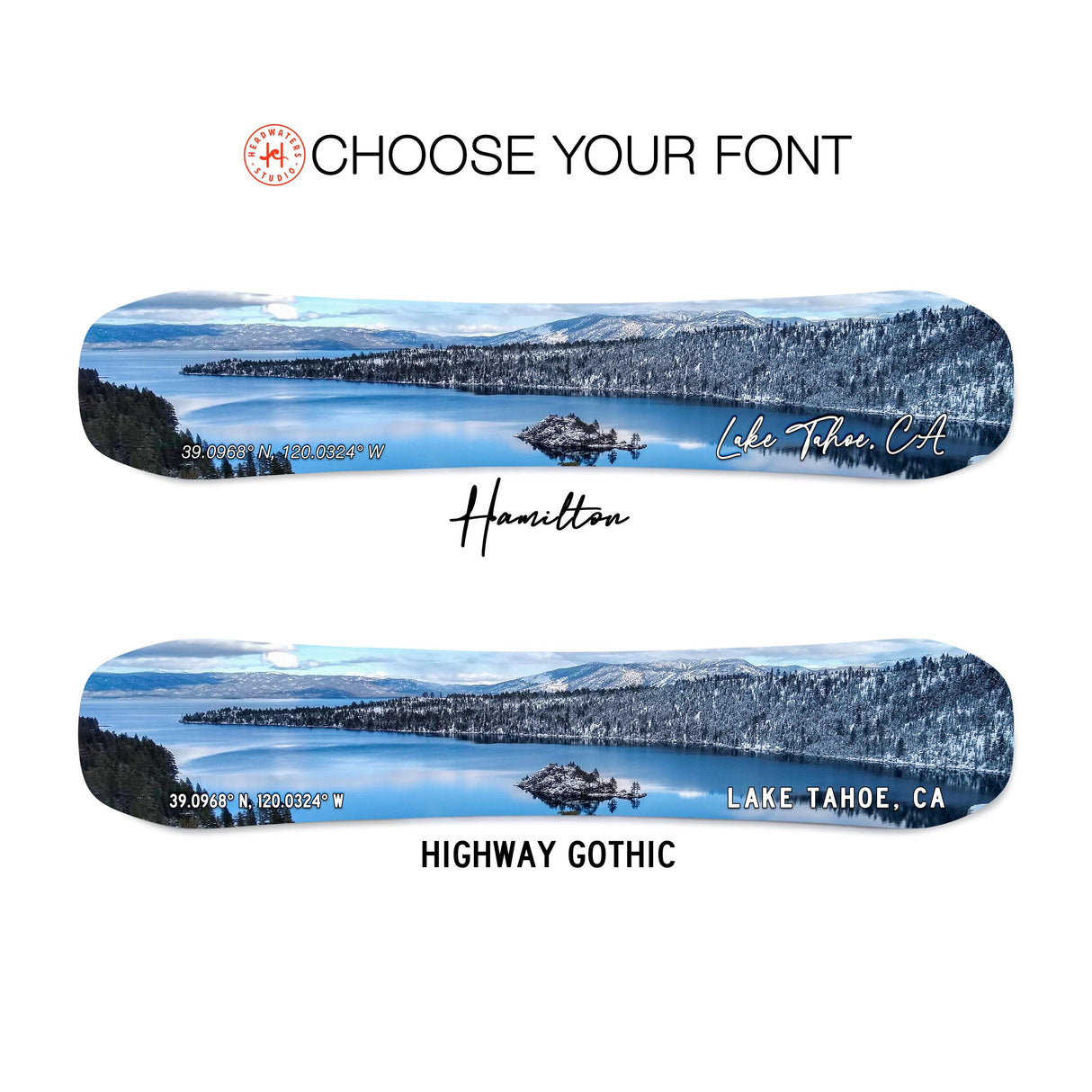 Lake Tahoe Snowboard Art Print on Wood | Ski Decor | Housewarming Gift | Snowboard Wall Décor | Ski Condo Décor