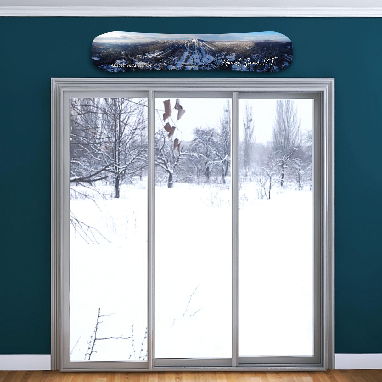 Mount Snow Vermont Snowboard Art Print on Wood | Gifts for Snowboarders | Ski Decor