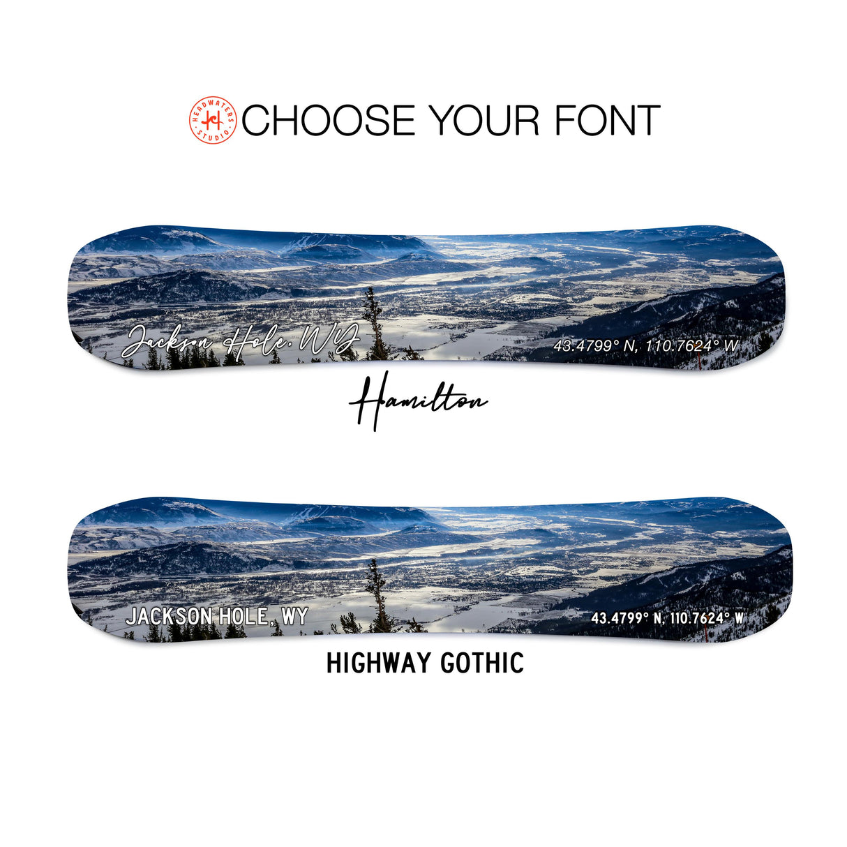 Jackson Hole Ski Print on Snowboard Art | Housewarming Gift | Snowboard Wall Décor | Ski Condo Décor