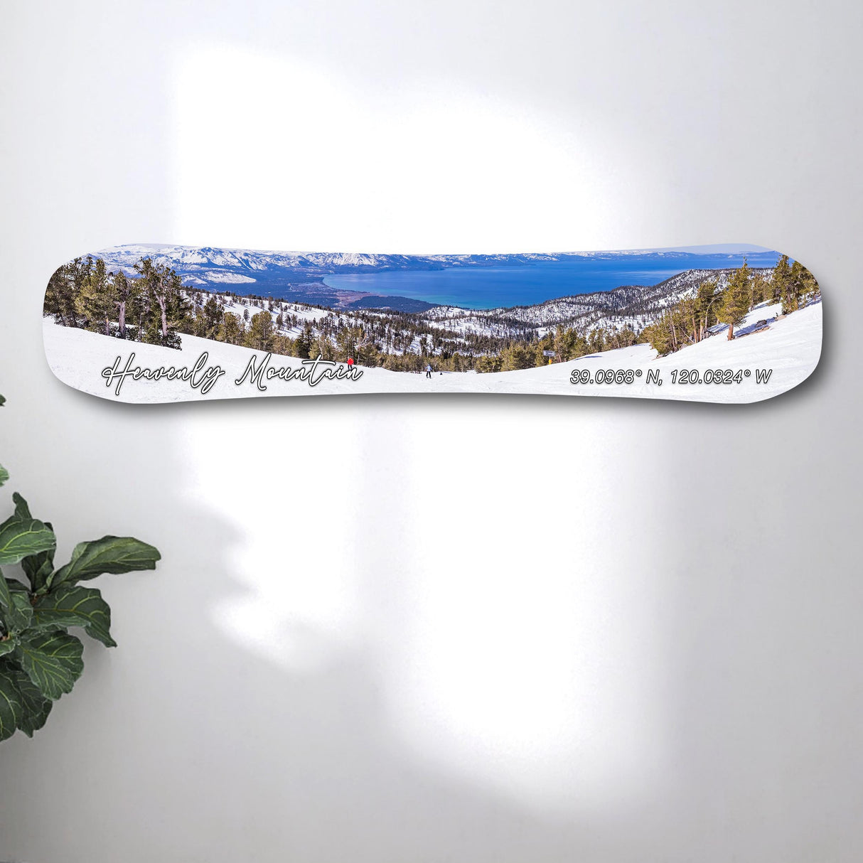 Heavenly Mountain Ski Resort - Lake Tahoe View | Print on Snowboard Art | Housewarming Gift | Snowboard Wall Décor | Ski Condo Décor