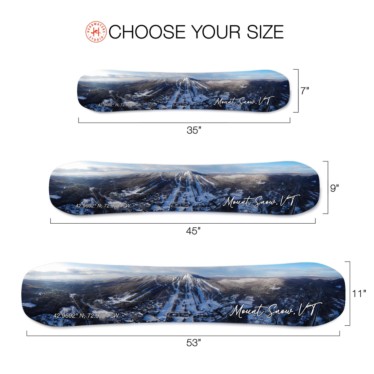 Mount Snow Vermont Snowboard Art Print on Wood | Gifts for Snowboarders | Ski Decor