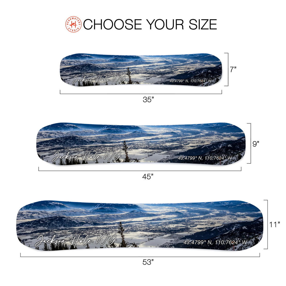 Jackson Hole Ski Print on Snowboard Art | Housewarming Gift | Snowboard Wall Décor | Ski Condo Décor