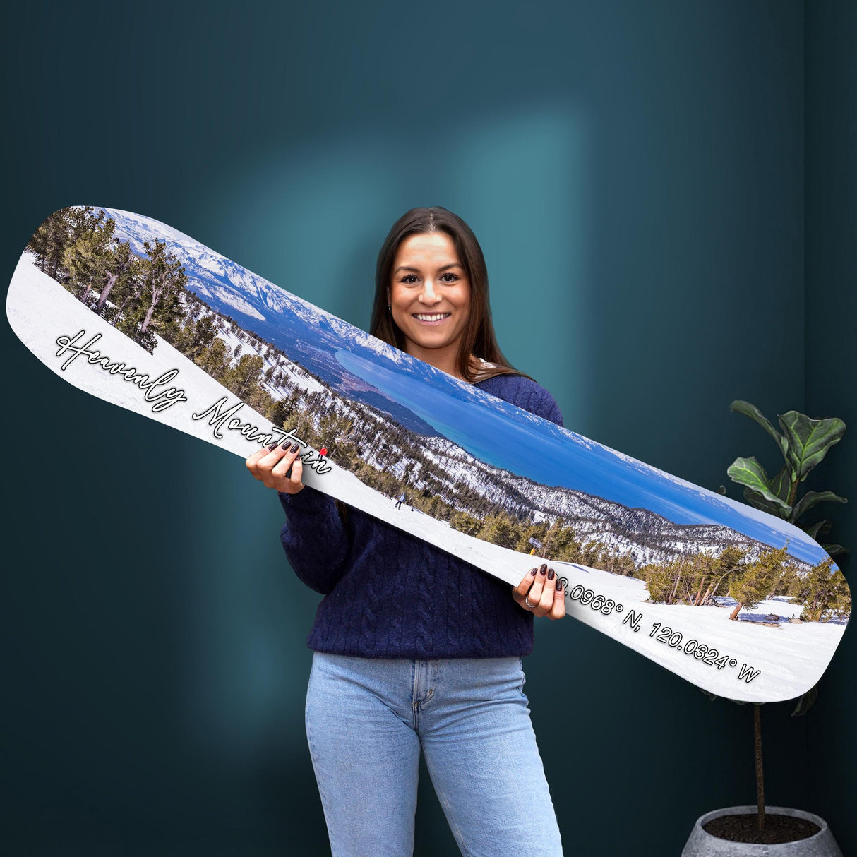 Heavenly Mountain Ski Resort - Lake Tahoe View | Print on Snowboard Art | Housewarming Gift | Snowboard Wall Décor | Ski Condo Décor
