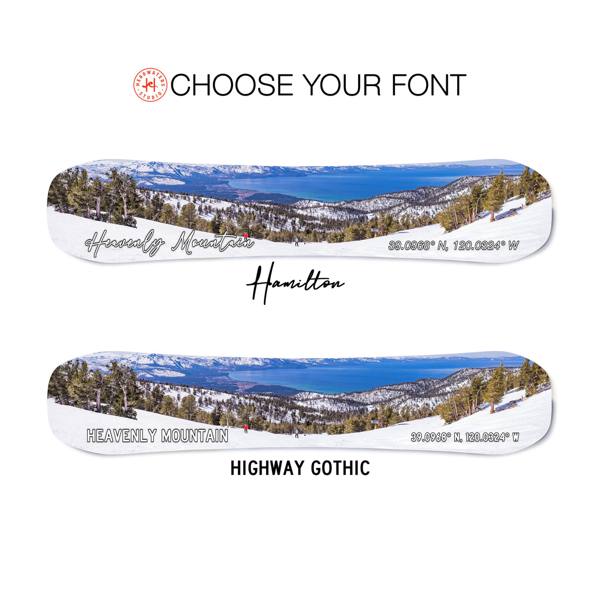 Heavenly Mountain Ski Resort - Lake Tahoe View | Print on Snowboard Art | Housewarming Gift | Snowboard Wall Décor | Ski Condo Décor