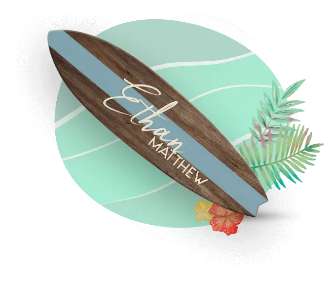 Surfboard Decor wall Art Personalized