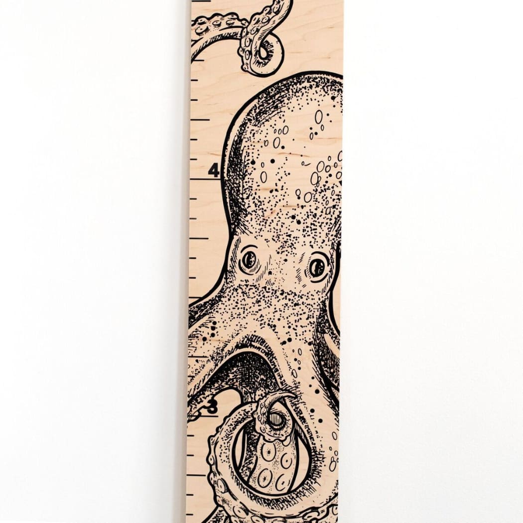 Octopus Growth Chart | Wooden Height Chart for Kids