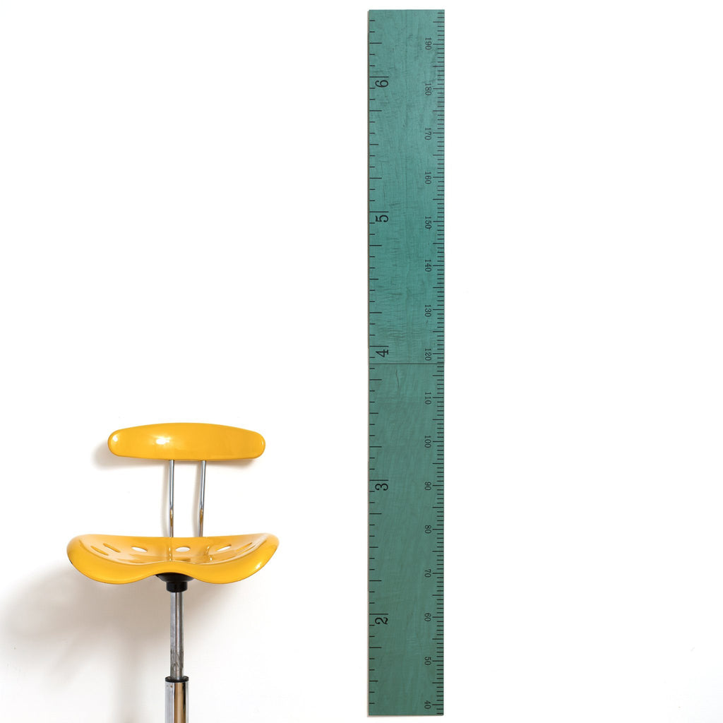 Schoolhouse Ruler Growth Chart in Three Colors Growth Chart Headwaters Studio Teal No 