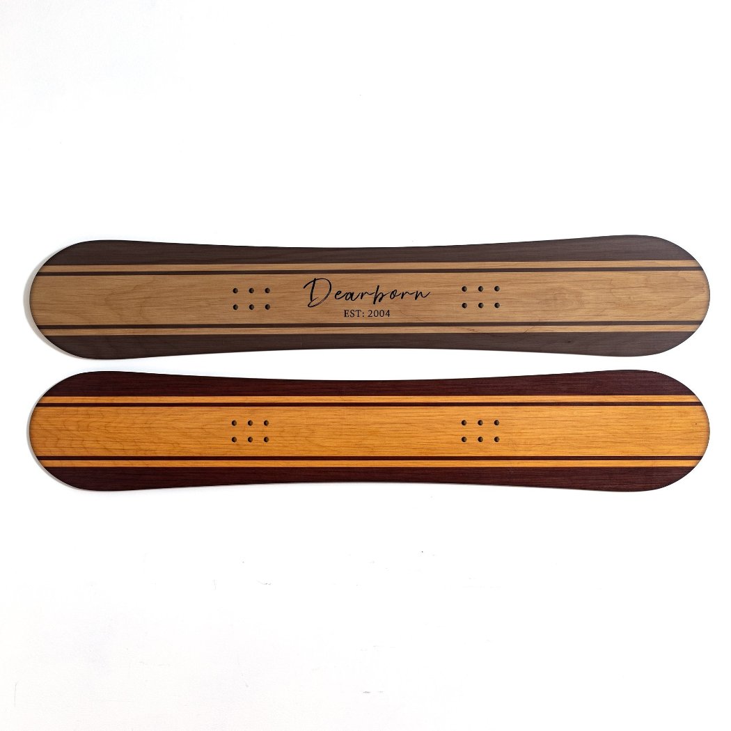 Wood Striped Family Established Snowboard Sign Headwaters Studio