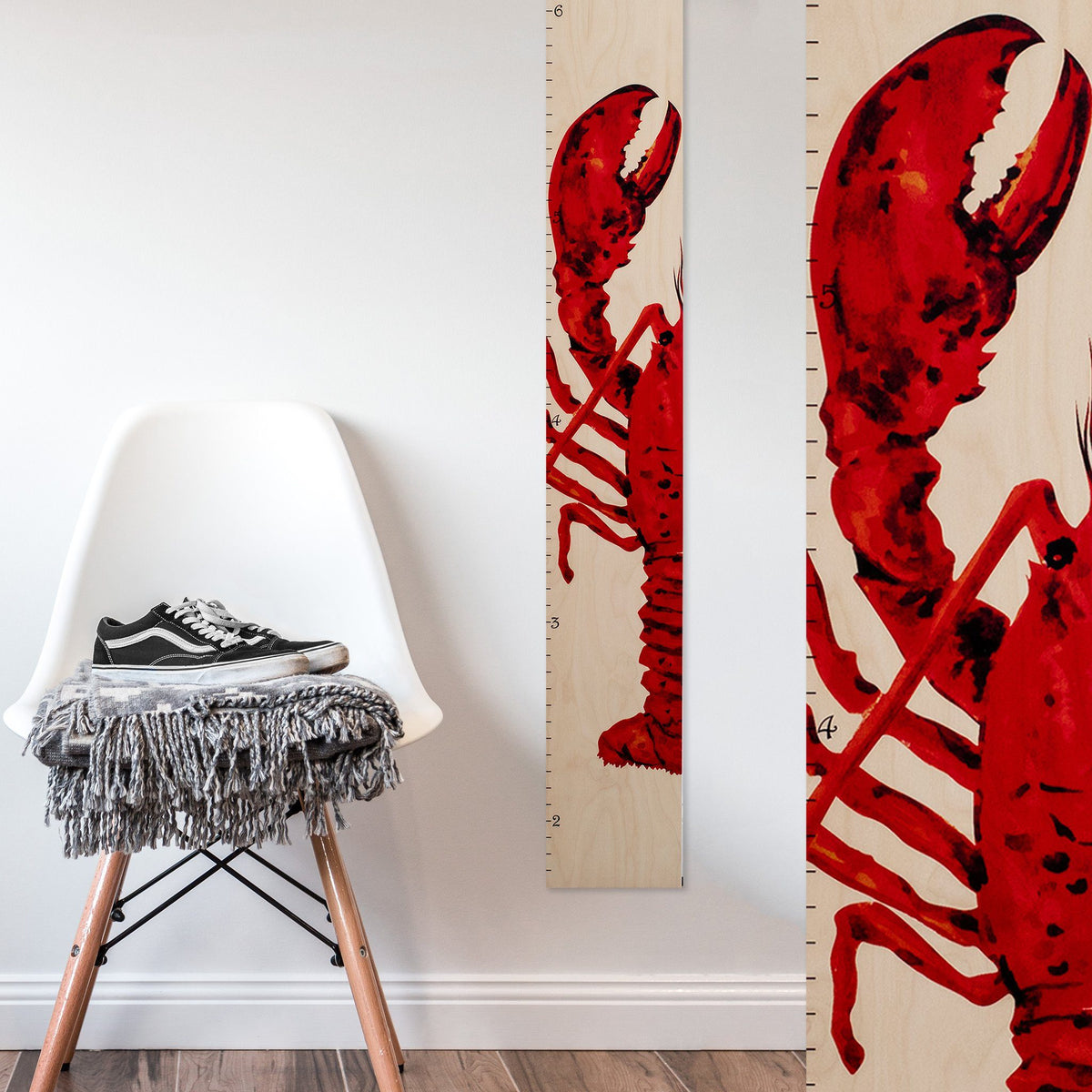 Lobster Wooden Growth Chart for Kids by Headwaters Studio