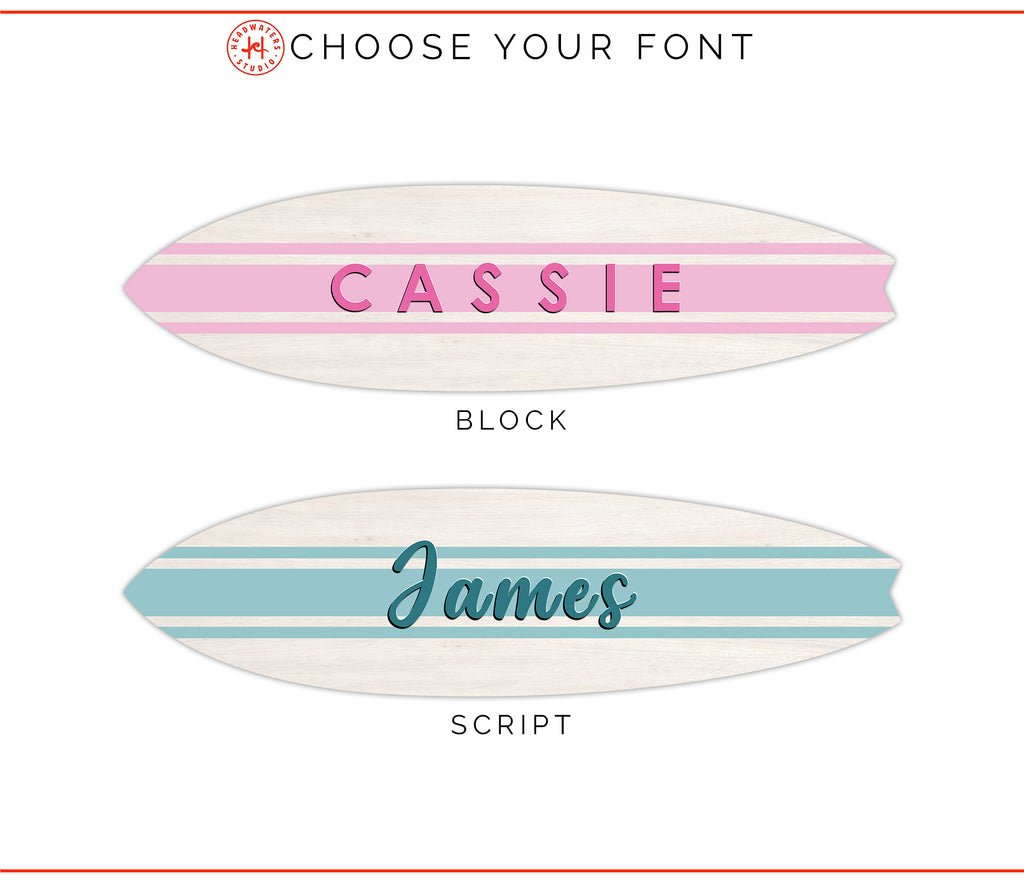 Best Font size for Surfboard Sign with Name |  Headwaters-Studio