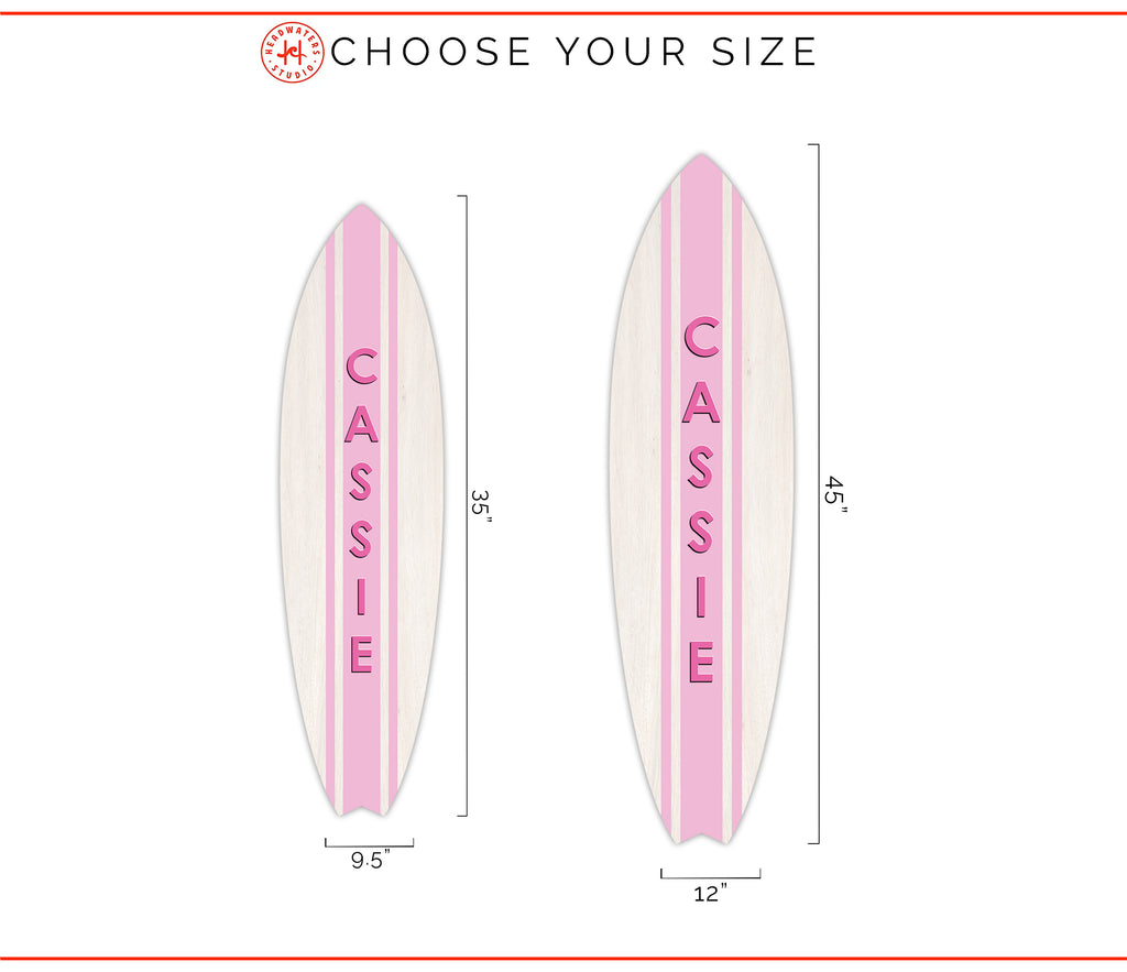 Buy Surfboard Sign with Name | Headwaters-Studio