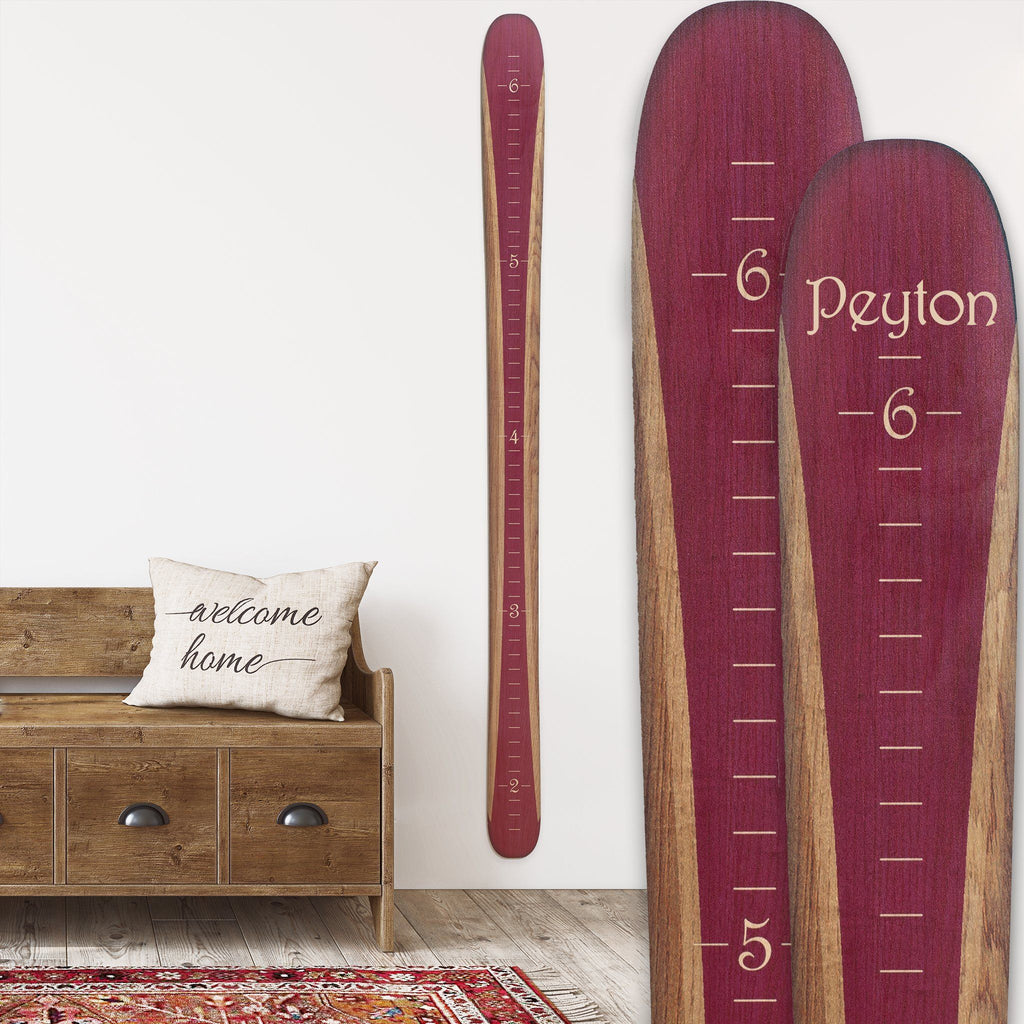 Ski Growth Charts - Traditional Wood Design Headwaters Studio Mulberry Yes 