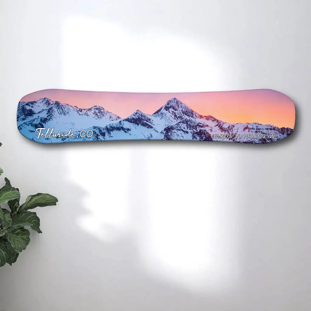 Telluride Print on Snowboard Art | Snowboard Wall Décor | Colorado Ski Décor