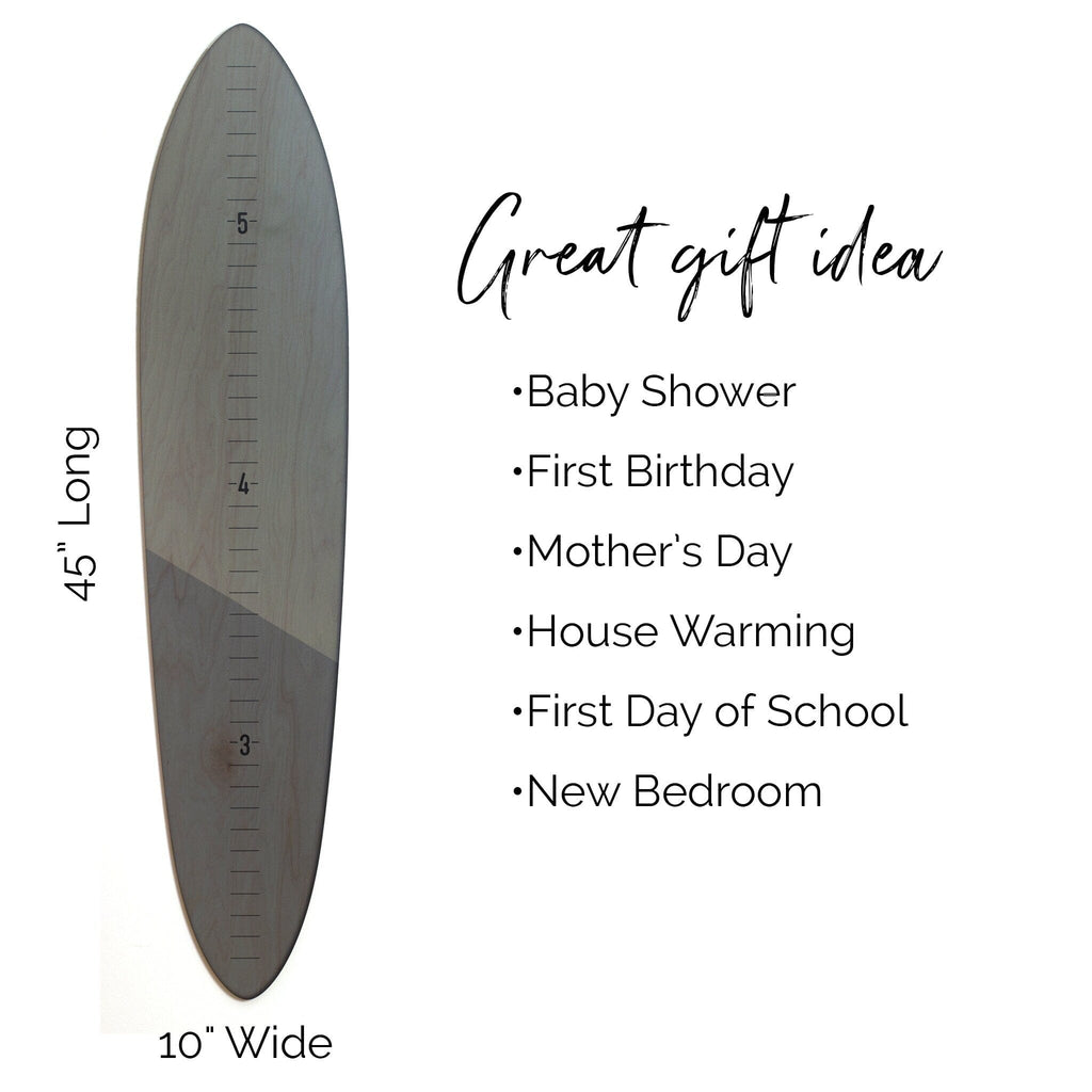 Grey Retro Wooden Growth Charts / Kids Wood Height Chart / Baby Shower Gift / Personalized Growth Chart Headwaters Studio 