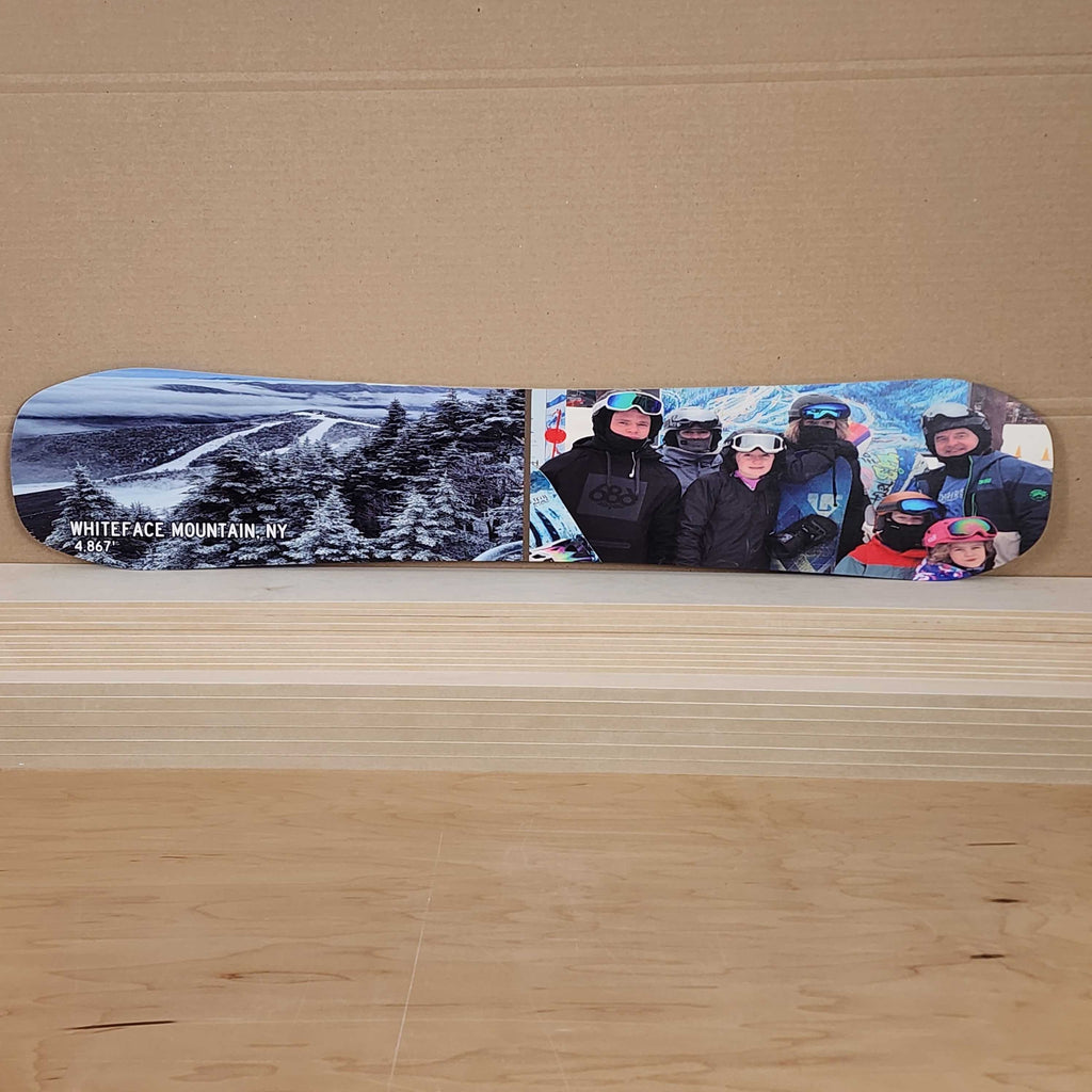 My Mountain Images printed on Snowboard Sign | Housewarming Gift | Snowboard Wall Décor