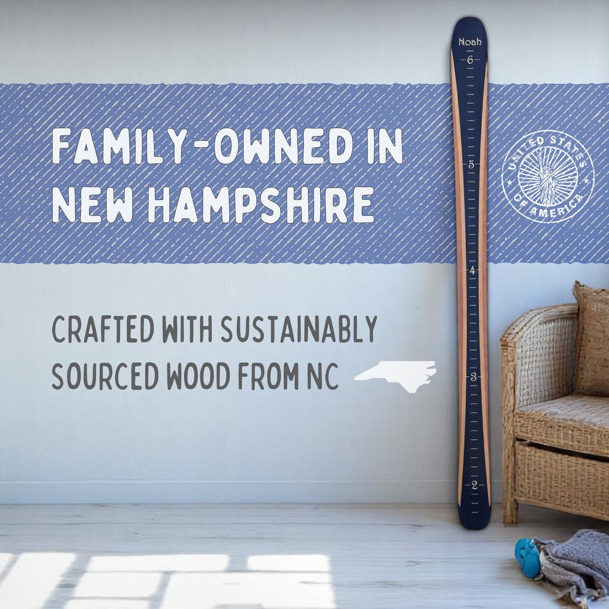 Ski Growth Charts - Traditional Wood Design