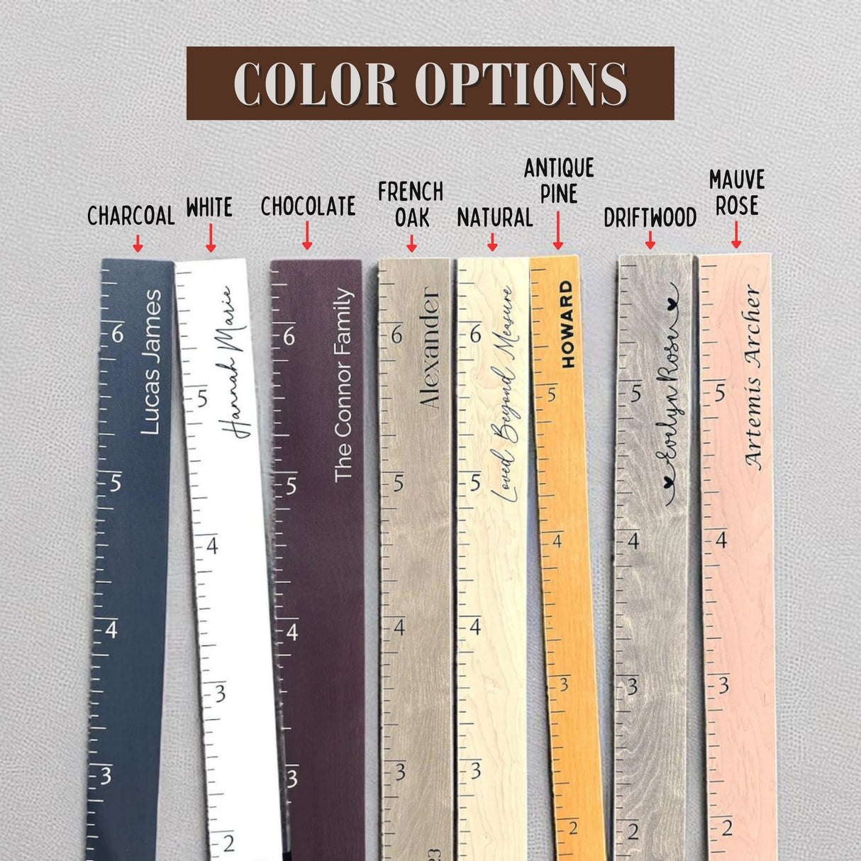 Giant Boho Wooden Ruler Growth Chart