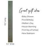 Classic Simple Wooden Ruler Growth Chart