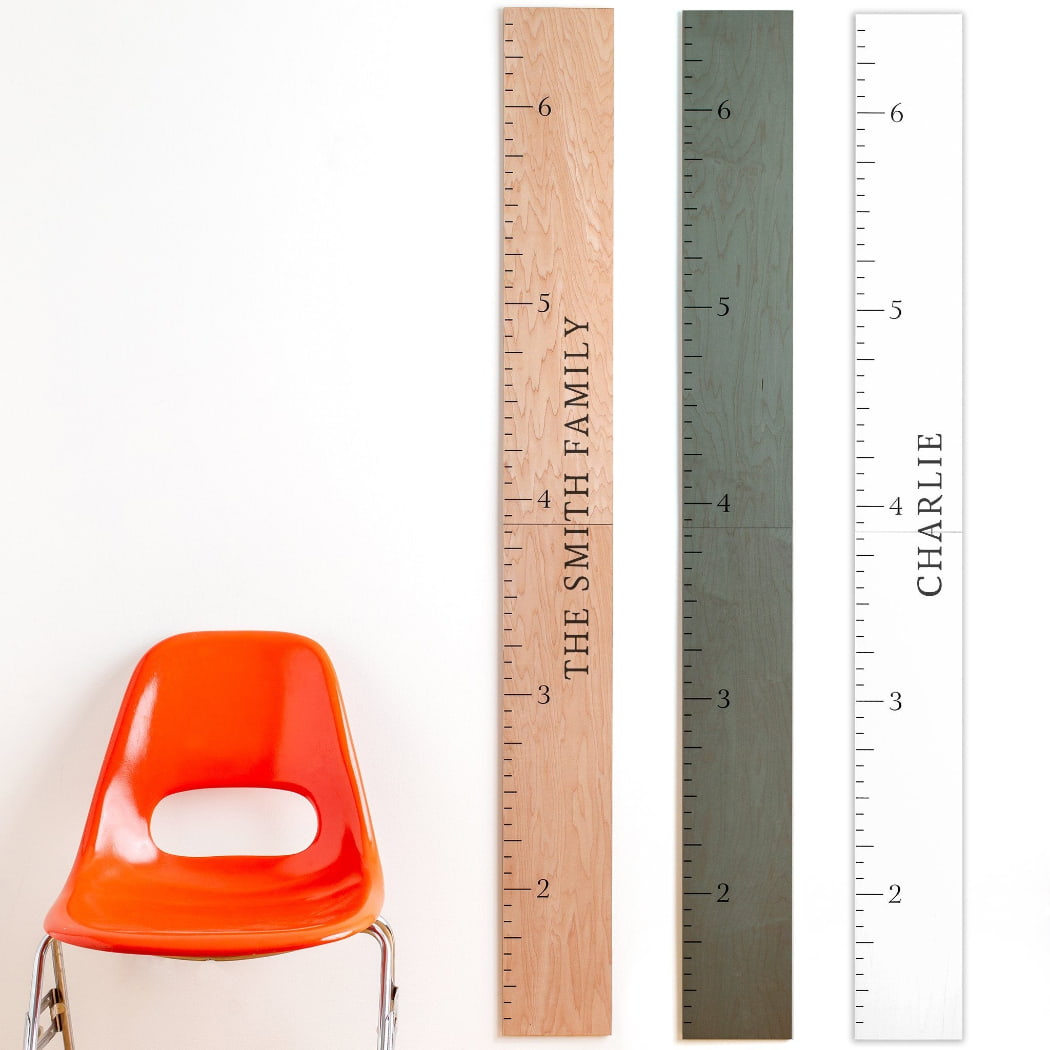 Modern Wooden Ruler Growth Chart in White, Gray and Natural ...