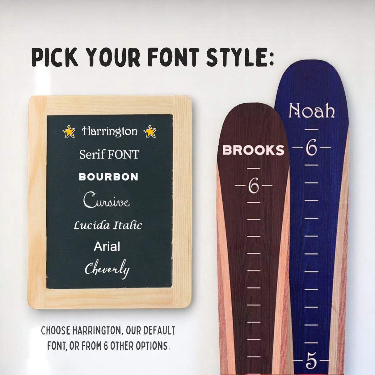 Ski Growth Charts - Traditional Wood Design