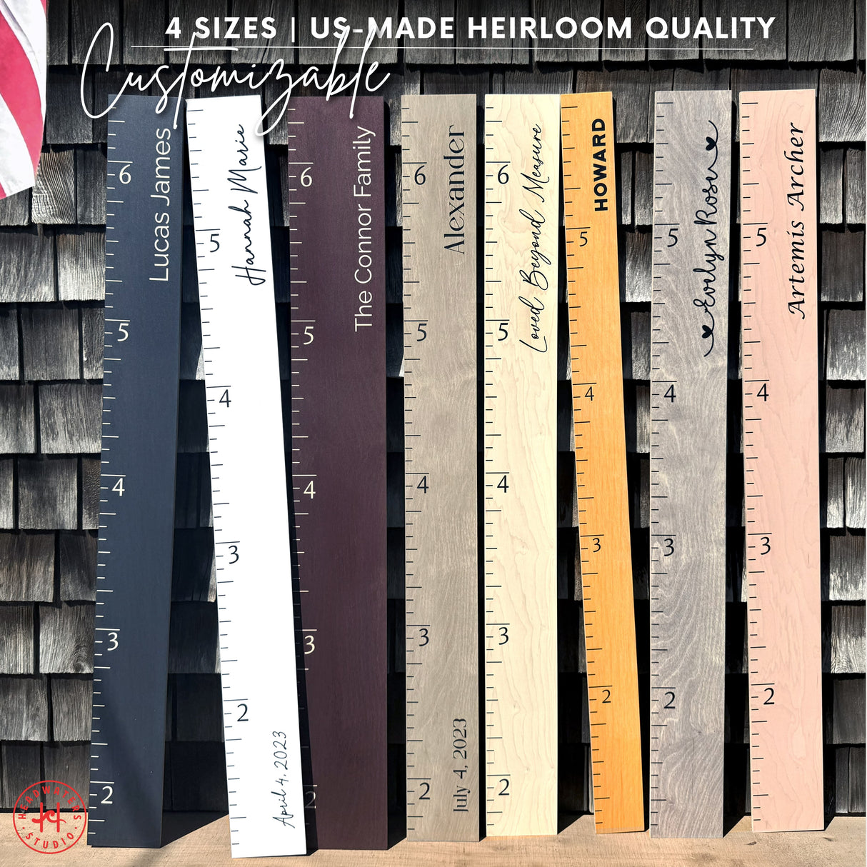 Farmhouse Boho Wooden Ruler Growth Chart | Wood Height Chart for Boys + Girls