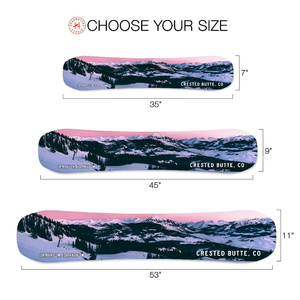 Crested Butte Colorado Snowboard Art Print | Snowboard Wall Décor | Ski Condo Décor